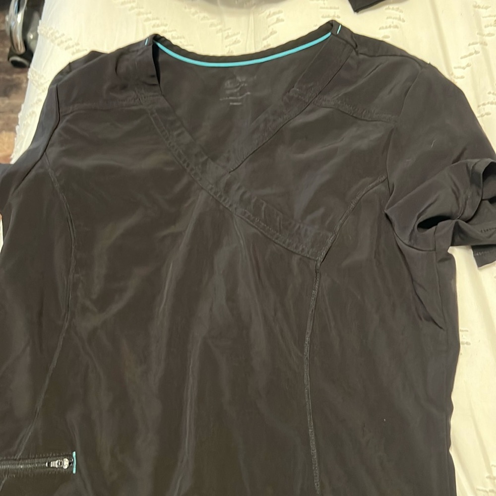black scrub top